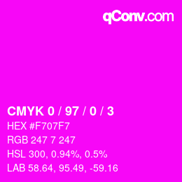 Color code: CMYK 0 / 97 / 0 / 3 | qconv.com