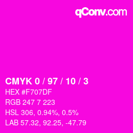 Color code: CMYK 0 / 97 / 10 / 3 | qconv.com