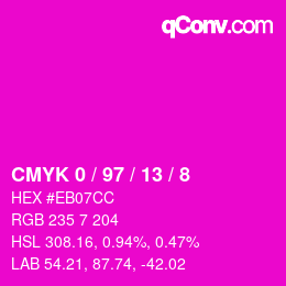 Color code: CMYK 0 / 97 / 13 / 8 | qconv.com