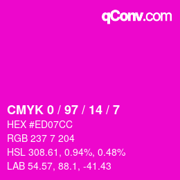 Color code: CMYK 0 / 97 / 14 / 7 | qconv.com