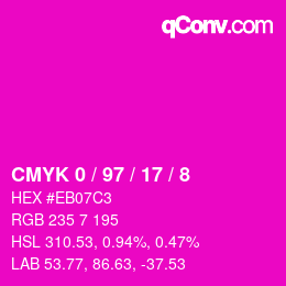 Color code: CMYK 0 / 97 / 17 / 8 | qconv.com