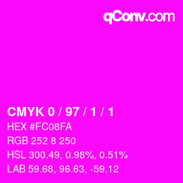 Color code: CMYK 0 / 97 / 1 / 1 | qconv.com