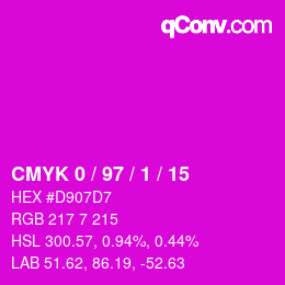 Color code: CMYK 0 / 97 / 1 / 15 | qconv.com