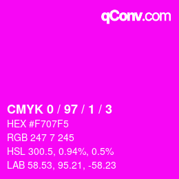 カラーコード: CMYK 0 / 97 / 1 / 3 | qconv.com