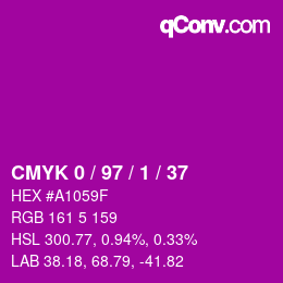 カラーコード: CMYK 0 / 97 / 1 / 37 | qconv.com