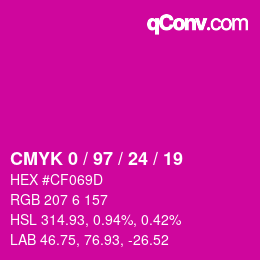 Color code: CMYK 0 / 97 / 24 / 19 | qconv.com