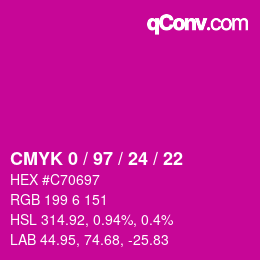 Color code: CMYK 0 / 97 / 24 / 22 | qconv.com