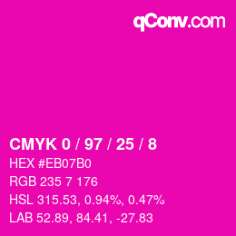 Color code: CMYK 0 / 97 / 25 / 8 | qconv.com