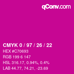 Color code: CMYK 0 / 97 / 26 / 22 | qconv.com