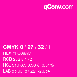 Color code: CMYK 0 / 97 / 32 / 1 | qconv.com