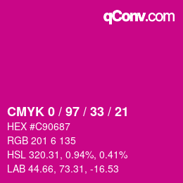 Color code: CMYK 0 / 97 / 33 / 21 | qconv.com