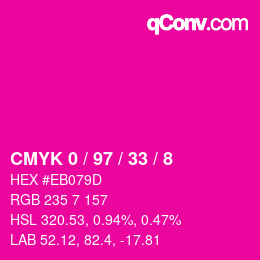 Color code: CMYK 0 / 97 / 33 / 8 | qconv.com