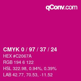 Color code: CMYK 0 / 97 / 37 / 24 | qconv.com