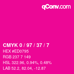 Color code: CMYK 0 / 97 / 37 / 7 | qconv.com