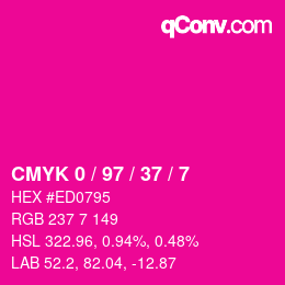 Color code: CMYK 0 / 97 / 37 / 7 | qconv.com