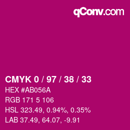 Color code: CMYK 0 / 97 / 38 / 33 | qconv.com