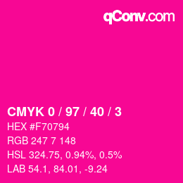 カラーコード: CMYK 0 / 97 / 40 / 3 | qconv.com