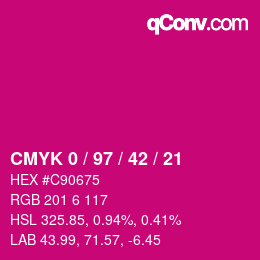 Color code: CMYK 0 / 97 / 42 / 21 | qconv.com
