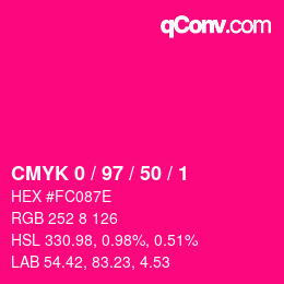 Color code: CMYK 0 / 97 / 50 / 1 | qconv.com