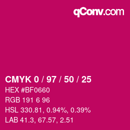 Color code: CMYK 0 / 97 / 50 / 25 | qconv.com