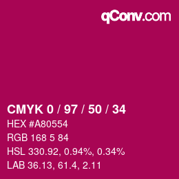 Color code: CMYK 0 / 97 / 50 / 34 | qconv.com
