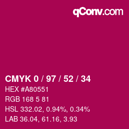 Color code: CMYK 0 / 97 / 52 / 34 | qconv.com