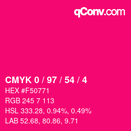 Color code: CMYK 0 / 97 / 54 / 4 | qconv.com
