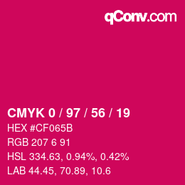 Color code: CMYK 0 / 97 / 56 / 19 | qconv.com