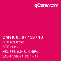 Color code: CMYK 0 / 97 / 58 / 13 | qconv.com
