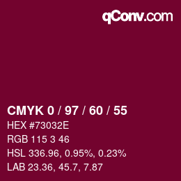カラーコード: CMYK 0 / 97 / 60 / 55 | qconv.com