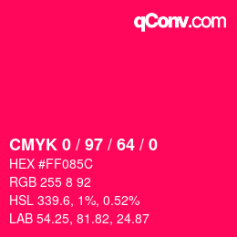 Color code: CMYK 0 / 97 / 64 / 0 | qconv.com