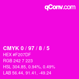 Color code: CMYK 0 / 97 / 8 / 5 | qconv.com