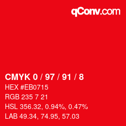 Color code: CMYK 0 / 97 / 91 / 8 | qconv.com