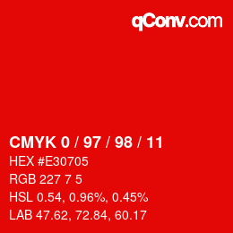 Color code: CMYK 0 / 97 / 98 / 11 | qconv.com