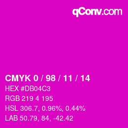 Color code: CMYK 0 / 98 / 11 / 14 | qconv.com