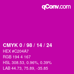 Color code: CMYK 0 / 98 / 14 / 24 | qconv.com