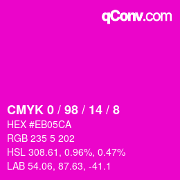 カラーコード: CMYK 0 / 98 / 14 / 8 | qconv.com