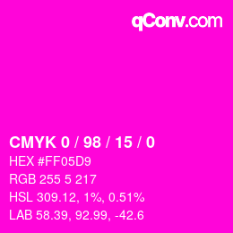 Color code: CMYK 0 / 98 / 15 / 0 | qconv.com