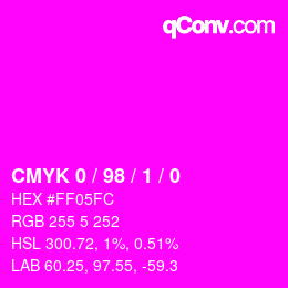 カラーコード: CMYK 0 / 98 / 1 / 0 | qconv.com