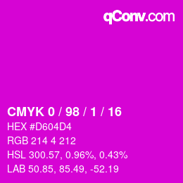 Color code: CMYK 0 / 98 / 1 / 16 | qconv.com