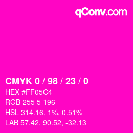 カラーコード: CMYK 0 / 98 / 23 / 0 | qconv.com