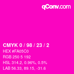 Color code: CMYK 0 / 98 / 23 / 2 | qconv.com