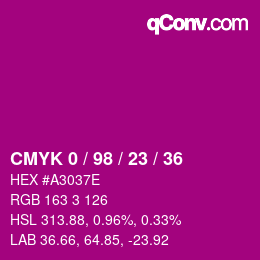 Color code: CMYK 0 / 98 / 23 / 36 | qconv.com