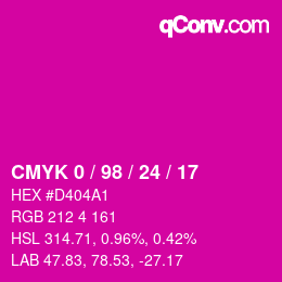 カラーコード: CMYK 0 / 98 / 24 / 17 | qconv.com
