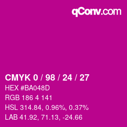 Color code: CMYK 0 / 98 / 24 / 27 | qconv.com