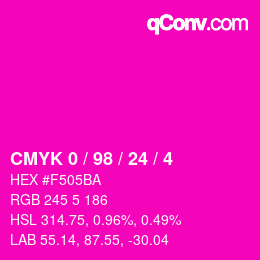 颜色代码: CMYK 0 / 98 / 24 / 4 | qconv.com