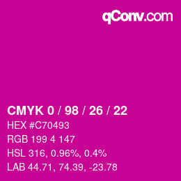 Color code: CMYK 0 / 98 / 26 / 22 | qconv.com