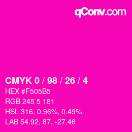 Color code: CMYK 0 / 98 / 26 / 4 | qconv.com