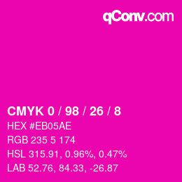 Farbcode: CMYK 0 / 98 / 26 / 8 | qconv.com
