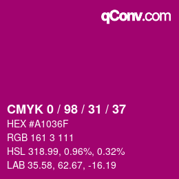カラーコード: CMYK 0 / 98 / 31 / 37 | qconv.com
